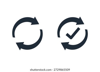 Setas de trabalho para a execução bem-sucedida do processo. Ilustração de ícone linear de vetor isolada no fundo branco.
