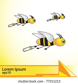 working bee and banner - eps10