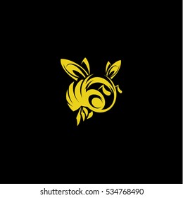Working Bee vector illustration of logo design in a flat style art