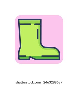 Working boot line icon. Foot, rubber, mud outline sign. Work safety and protection concept. Vector illustration, symbol element for web design and apps