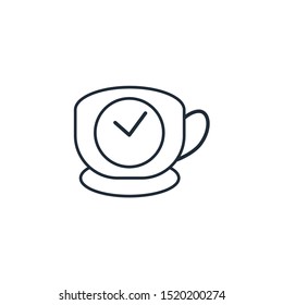 Working break. Vector linear icon on a white background.