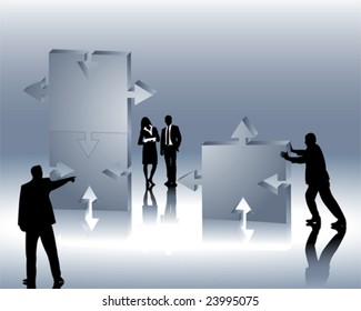 working business people