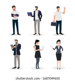 Working businessman and businesswoman people character illustration. Suitable for any purposes, like website, mobile apps, and sticker