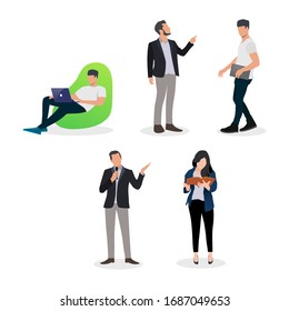 Working businessman and businesswoman people character illustration. Suitable for any purposes, like website, mobile apps, and sticker