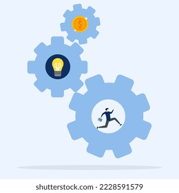 working businessman generating ideas to make money, Effort and time to make money, successful long term investment, entrepreneur