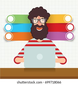 Working businessman info graphic design,vector