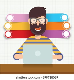 Working businessman info graphic design,vector