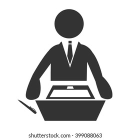 Working businessman with laptop