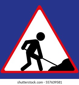 Working busy danger road icon