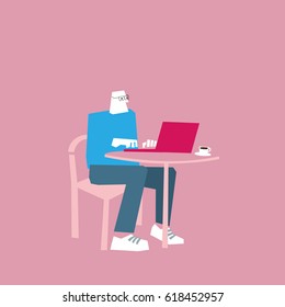 Working at Cafe Artist minimal 