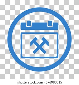 Working Calendar Day rounded icon. Vector illustration style is a flat iconic symbol inside a circle, cobalt color, transparent background. Designed for web and software interfaces.