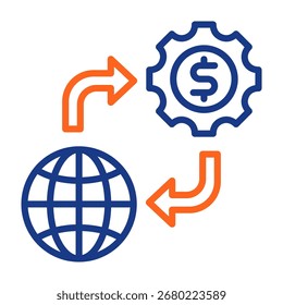 Ilustração do vetor de cor do ícone de capital de trabalho