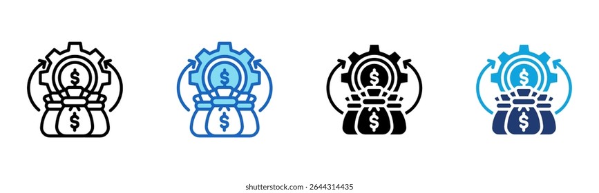 Icono de capital de trabajo Multi Style Ilustración vectorial