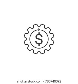 Working capital thin line vector icon money idea
