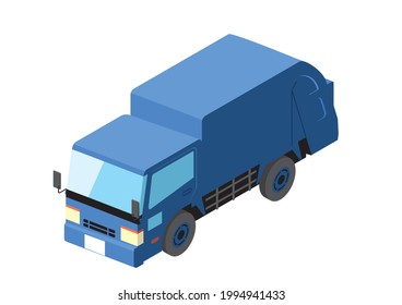 Working car, garbage truck | 3D illustration of isometrics car