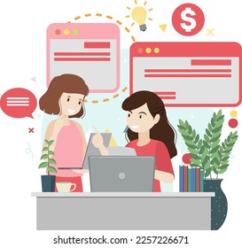 Caracteres de trabajo Diseño plano para ilustración de banners web