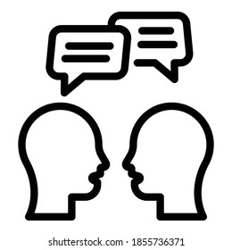 Working chat icon. Outline working chat vector icon for web design isolated on white background