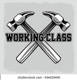 working class icon vector or hammers cross