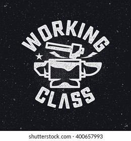 Working Class Logo.Hammer and anvil.