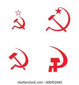 Working class vector logo. Hammer and sickle symbol.