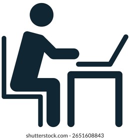Trabalho no vetor de ícones de computador, representando a produtividade e as tarefas digitais. Ideal para tecnologia, escritório ou temas de trabalho remoto, mostrando computação, codificação ou atividades online.