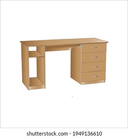 
working computer table wooden with a bedside table