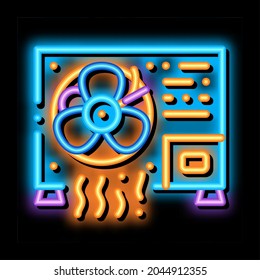 Working Conditioner System neon light sign vector. Glowing bright icon transparent symbol illustration