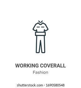 Icono de vector de contorno de trabajo. Icono de trabajo en negro delgado, ilustración de elemento simple vectorial plano del concepto de moda editable trazo aislado en fondo blanco