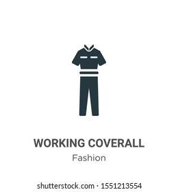 Working coverall vector icon on white background. Flat vector working coverall icon symbol sign from modern fashion collection for mobile concept and web apps design.