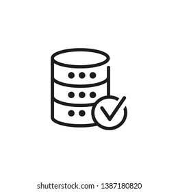 Working database line icon. Data access, data check, database update. Database concept. Vector illustration can be used for topics like technology, information, internet