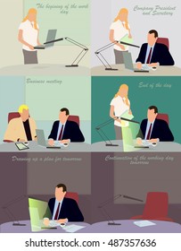 Working day in the office
