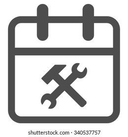 Working Day vector icon. Style is flat symbol, gray color, rounded angles, white background.