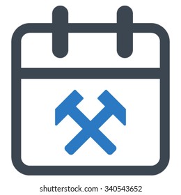 Working Day vector icon. Style is bicolor flat symbol, smooth blue colors, rounded angles, white background.