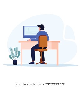 Trabajar con una ilustración plana de escritorio