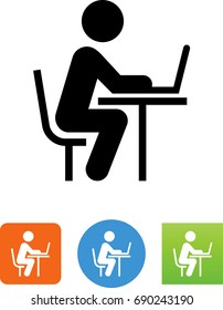 Working At Desk Icon