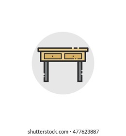 Working Desk Icon Illustration
