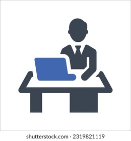 Working desk icon, Vector Graphics
