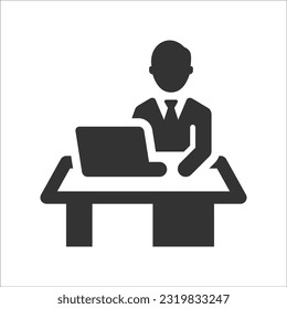 Working desk icon, Vector Graphics