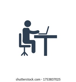 Working desk icon vector illustration. Premium quality flat icon in trendy style.