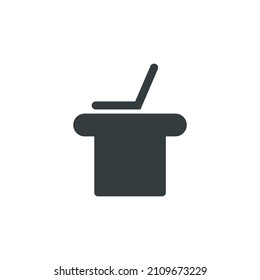 Working desk icon, vector illustration