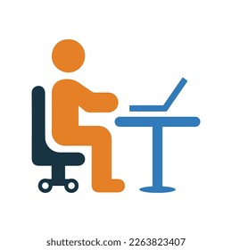 Working Desk icon. Vector illustration.