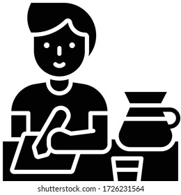 Working at desk 