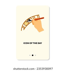 Trabajar con detalles de un icono plano. Signo vectorial aislado del patrón de dibujo manual. Hobby y concepto de artesanía. Elementos de símbolo de ilustración vectorial para diseño web y aplicaciones