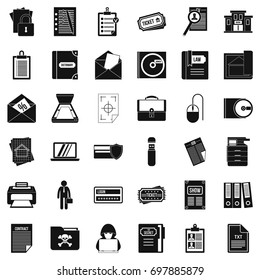 Working document icons set. Simple style of 36 working document vector icons for web isolated on white background