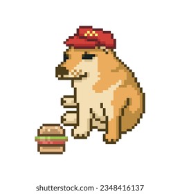 Working dog, pixel art meme