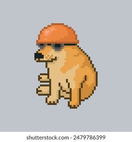 Working dog, pixel art meme