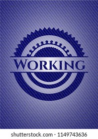 Working emblem with denim high quality background