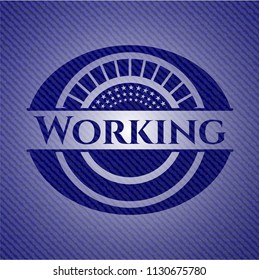 Working emblem with jean background