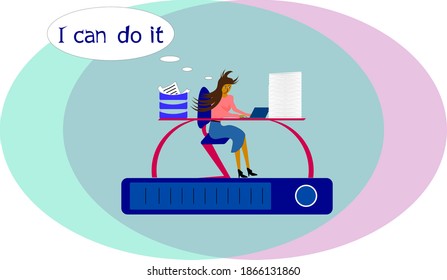 Working employee woman vector illustration motivation episode