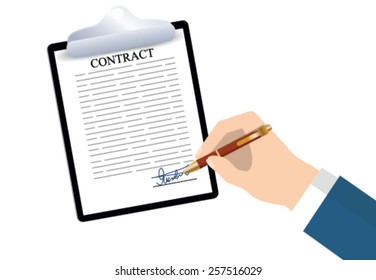 Working environment. Sign a contract